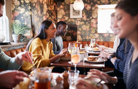 People enjoying brunch